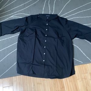 Beautiful black button down blouse, lands end